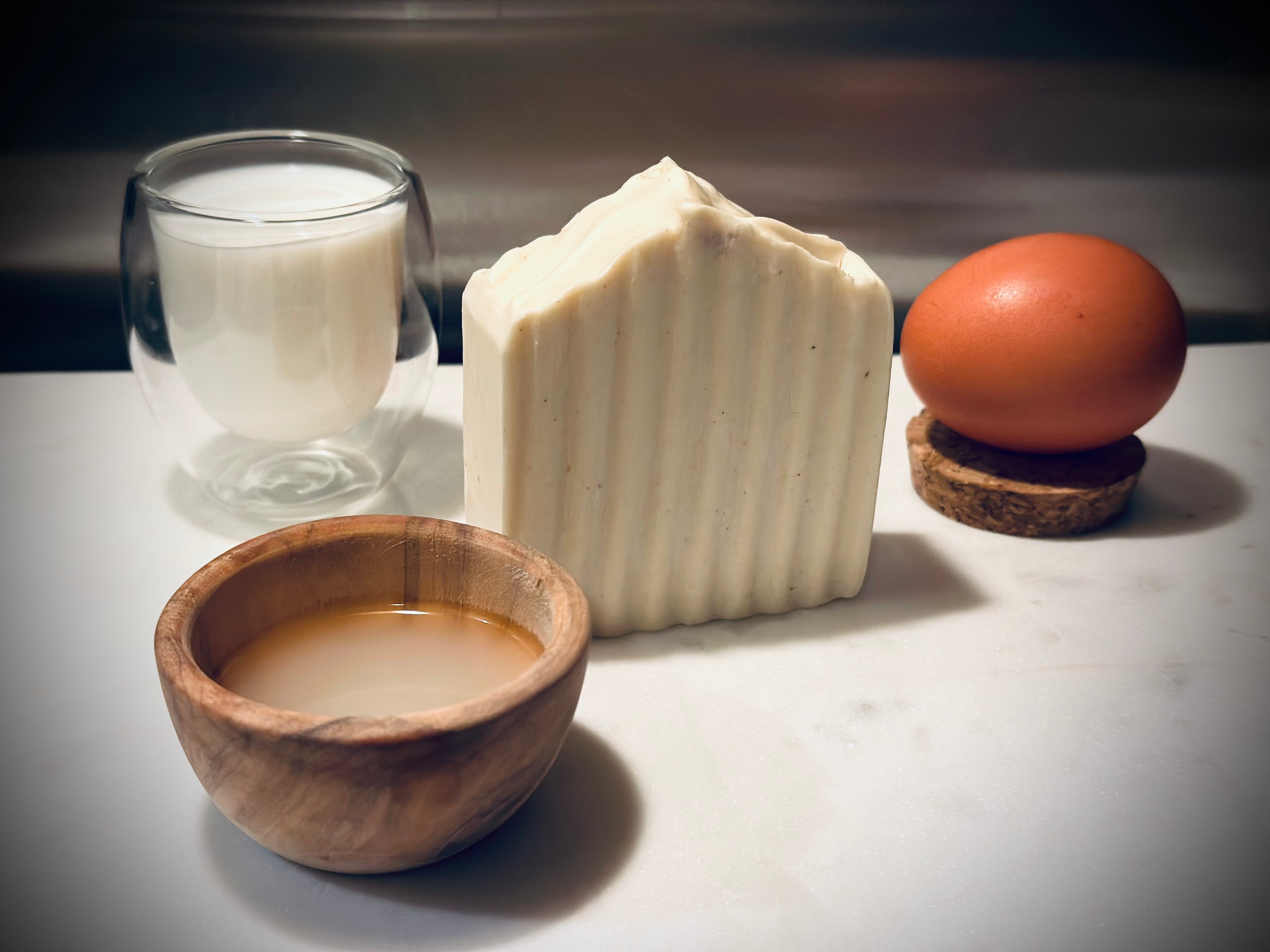 Duck Fat Chicken Egg Shell Goat Milk Bar Soap