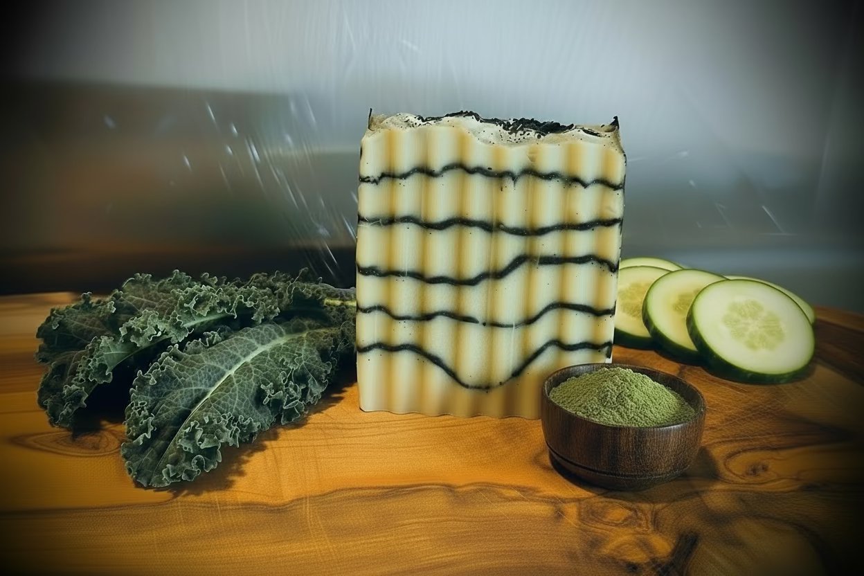 Cucumber Lacinato Kale Goat Milk Bar Soap