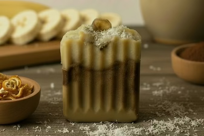 Orange Peel Banana Peel Coconut Flesh Cocoa Powder Goat Milk Bar Soap
